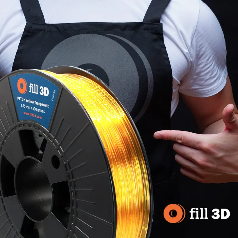 Can I have half a kilo of Fill 3D filament? Of course — PLA or PETG?
